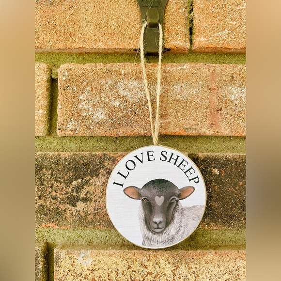 *I Love Farm Animal Round Ornament, Sheep - Picture 6 of 12